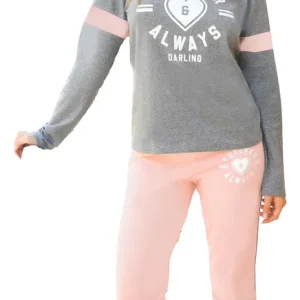 Pijama Invierno Mujer Jersey ALG Talle 7 Y 8 Lencatex 25358