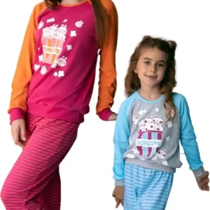 Pijama Invierno Nena, Niña Interlock Estampado Marey 6043