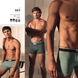 Boxer Hombre De Jersery Con Lycra Rayado Tipico 663