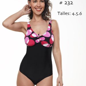 Malla Mujer Enteriza Verano Nodagi Modelo 232 Talles Grandes Negro 4
