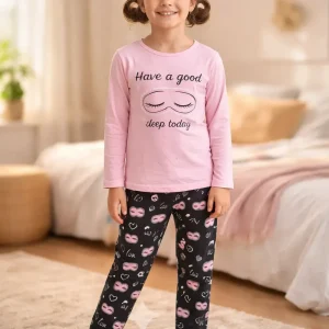 Pijama Infantil Dolemiso Modelo 99783 Para Niños Rosa Love Liso 10