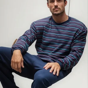Pijama Invierno Hombre Interlock Rayado Tipico 765 Aero L