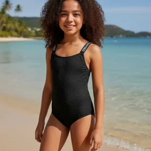 Malla Enteriza Juvenil Broderie Brillo Tasa Removible 50298 Negro 10