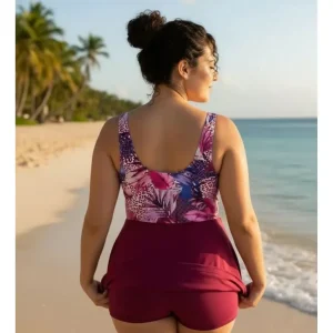 Tankini Vicblack 9876 Mujer Adulto Short Lycra Bordó 60
