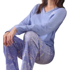 Pijama Invierno En Algodon C/bordado Marcela Koury 4237