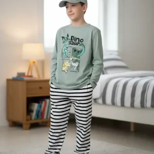 Pijama Invierno Cómodo Jersey Talle 4 Al 16 Lencatex 26930 Verde 4