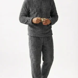Pijama Invierno Hombre Abrigado Polar Soft Terrenal 017 Gris Topo Dibujado 2xl