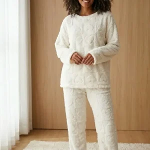 Pijama Mujer Polar Soft Calentito Invierno Bianca 6216 Hueso 1001 Dibujado Unico