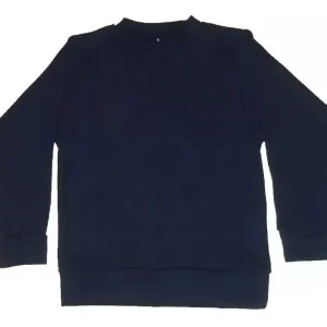 Buzo Colegial Niños Escolar Liso Azul Algodón Frisa Niñas