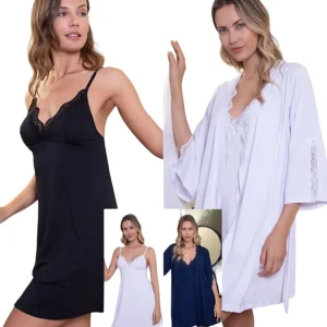 Camisola Modal Puntilla 24540 Bianca Secreta Talles Grandes