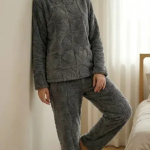 Pijama Mujer Polar Soft Calentito Invierno Bianca 6216 Gris Topo 1001 Dibujado Unico