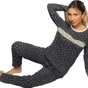 Pijama Invierno Mujer De Jersey Lencatex 23366 Talle Grandes