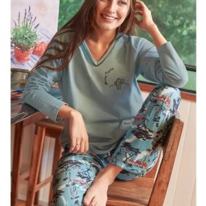 Pijama  Invierno Jersey Estampado Marcela Koury 4161