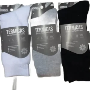 Pack X 3 Medias Térmicas De Hombre Marcela Koury 6501 Blanco Liso Único