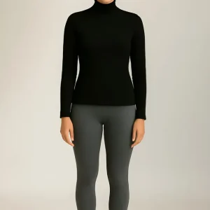 Pack Conjunto Térmico Dama Calza Y Polera Frisados Terrenal Xl Negro-gris
