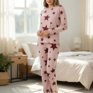 Pijama Mujer Lencatex Estampado 26314 Cómodo Rosa 1