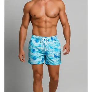 Malla Short Hombre Estampado Cindisami 55097 Celeste 55097 2xl/3xl