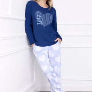 Pijama Invierno Mujer Jersey Lencatex 26307 Azul 1