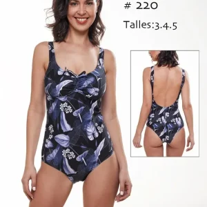 Mallas Mujer Enteriza Verano Nodagi Modelo 220 Negro 4