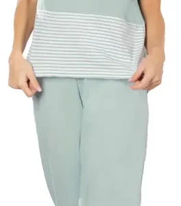 Pijama Verano Mujer Jersey Lencatex 26727 Hasta Talle 6 Verde Claro M