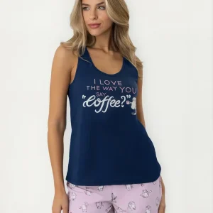 Pijama Verano Mujer Jersey Lencatex 26708 Hasta Talle 6 Azul 6