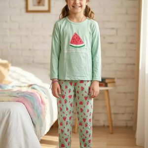 Pijama Infantil Dolemiso Modelo 99783 Para Niños Verde Sandia Liso 10