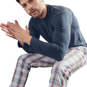 Pijama Hombre Remera Jersey C/pantalón Escoces Tipico 900