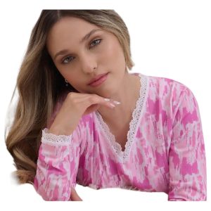 Pijama Invierno De Algodón Estampado Marcela Koury 4247