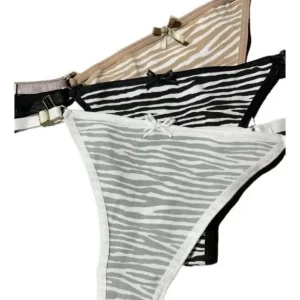 Pack X3 Tanga Regulable De Algodon Y Lycra Berlin 6301 Animal Print Único