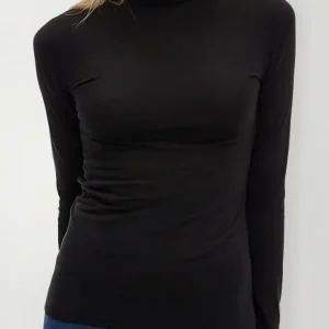 Pack X2 Poleras Mujer Modal Frisadas Basicas Por Talle Blanco/negro 1