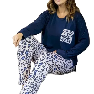 Pijama Invierno Mujer 25512 Talle Especial Bianca Secreta Azul 7