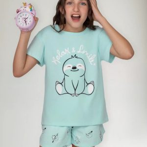 Pijama Verano Jersey Lencatex 26902 Verde Claro 14