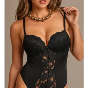 Body Marcela Kaury Modelo 5765 Femenino Elegante Negro 100