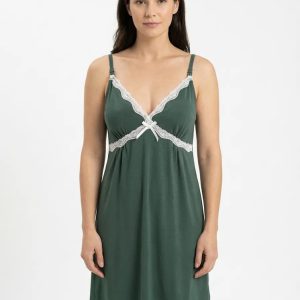 Camison  Maternal Amamantar Breteles Desmontables Mariana K  Verde 4