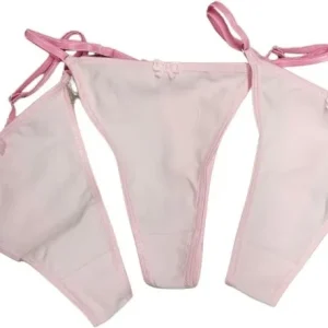 Pack X3 Bombacha Tanga Less Algodón Rosa Lisa Navidad Rosa Único
