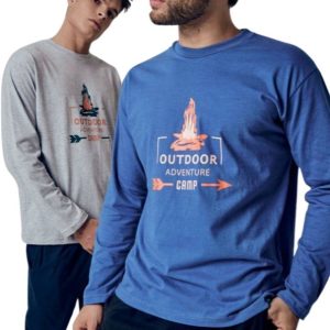 Pijama Invierno Hombre Jersey C/estampa, Bolsillo Tipico 894