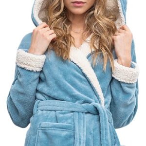 Bata Mujer Lisa Polar Capucha Con Sherpa Nere Maitea 5440